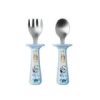 2-Pack Toddler Fork & Spoon Set with Handle Guards â€“ Stainless Steel, Easy-Grip, BPA-Free, Ages 9+ Months