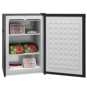 HOMCOM Upright Freezer, 3.0 Cubic Feet Compact Mini Freezer with Reversible Single Door and Adj Thermostat, Small freezer for Home, Dorm