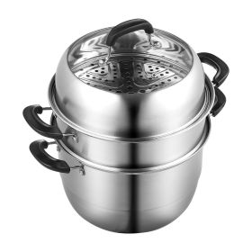 VEVOR Steamer Pot 11in/28cm, 3 Tier Steamer Pot for Cooking with 8.5QT Stock Pot, Veg Steamer & 2 Steaming Tray