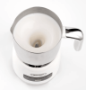 5 in 1 pearl white electric milk foam LED touch control 0.4L/13.5oz cold foam 360Â°, rotating base detachable cold and hot foam and steamer SUS304