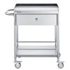 VEVOR Medical Cart, 2-Layer Stainless Steel Cart 220 lbs Weight Capacity, Lab Utility Cart with 360Â° Silent Wheels and a Drawer for Lab, Clinic