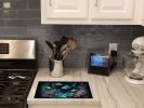 Bioluminescent Fish Glass Cutting Board Decorative Tempered Glass Kitchen Cutting and Serving Board Large Size Chopping Board