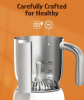 5 in 1 pearl white electric milk foam LED touch control 0.4L/13.5oz cold foam 360Â°, rotating base detachable cold and hot foam and steamer SUS304