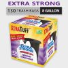 130 Bags 8 Gallon Disposable Large Garbage Puncture Tear Resistant Trash Bags deodorization technology Kitchen,Toilet Drawstring Garbage Bag