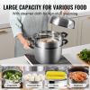 VEVOR Steamer Pot 11in/28cm, 3 Tier Steamer Pot for Cooking with 8.5QT Stock Pot, Veg Steamer & 2 Steaming Tray