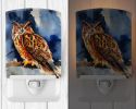 NEW Eurasian Eagle Owl Ceramic Night Light Compact, UL-Certified, Ideal for Bedroom, Bathroom, Nursery, Hallway, Kitchen, 6x4x3, Multicolor