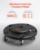 Round Trash Can Dolly Fit 20, 32, 44, 55 Gal Garbage Container 500lbs Heavy Duty