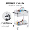 VEVOR Medical Cart, 2-Layer Stainless Steel Cart 220 lbs Weight Capacity, Lab Utility Cart with 360Â° Silent Wheels and a Drawer for Lab, Clinic