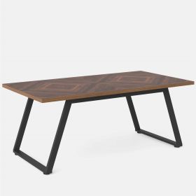 Modern Farmhouse 63-inch Dining Table (Design: rectanglebrownwoodtopblackmetalframe)