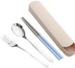 Portable Stainless Steel Flatware Spoon Chopsticks Tableware Set