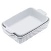 Ceramic Baking Dish Rectangular Bakeware Set Deep for Baking White