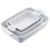 Ceramic Baking Dish Rectangular Bakeware Set Deep for Baking White