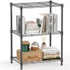 450 lbs Wire Storage Shelving 3-Tier Utility Shelving Unit Steel Organizer Wire Rack for Home,Kitchen,Office,Chrome(11.8" D x 17.7" W x 26.3" H)