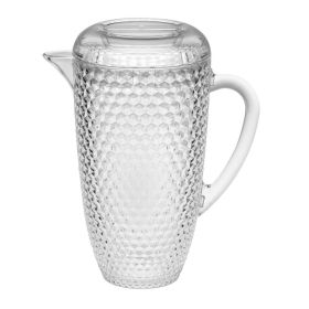 2.5 Quarts Water Pitcher with Lid, Unbreakable Plastic Pitcher, Drink Pitcher, Juice Pitcher with Spout BPA Free (Design: diamondcut)