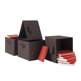 Capri Foldable Fabric Baskets (Quanity: 4, Color: chocolate)