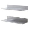 VEVOR Stainless Steel Shelf, Wall Mounted Floating Shelving with Backsplash, 44 lbs Load Capacity Commercial Shelves