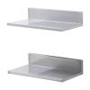 VEVOR Stainless Steel Shelf, Wall Mounted Floating Shelving with Backsplash, 44 lbs Load Capacity Commercial Shelves