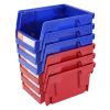 VEVOR Plastic Storage Bin, Hanging Stackable Storage Organizer Bin, Blue/Red,