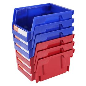 VEVOR Plastic Storage Bin, Hanging Stackable Storage Organizer Bin, Blue/Red, (Quanity: 24-Pack, size: (5-Inchx4-Inchx3-Inch))