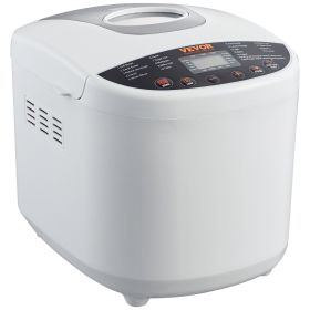 VEVOR Bread Maker, Dough Machine, Nonstick Ceramic Pan Automatic Breadmaker with Gluten Free Setting, Whole Wheat Bread Making, Digit (size: 19-in-12lb)