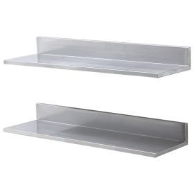 VEVOR Stainless Steel Shelf, Wall Mounted Floating Shelving with Backsplash, 44 lbs Load Capacity Commercial Shelves (size: 8.6"x30")