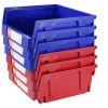 VEVOR Plastic Storage Bin, Hanging Stackable Storage Organizer Bin, Blue/Red,