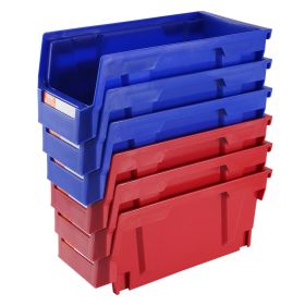 VEVOR Plastic Storage Bin, Hanging Stackable Storage Organizer Bin, Blue/Red, (Quanity: 12-Pack, size: (11-Inchx5-Inchx5-Inch))
