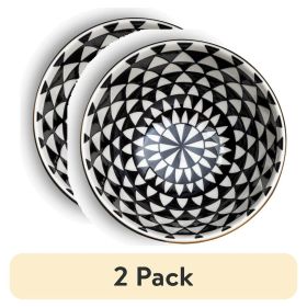 (2 pack) Stoneware Bowl (Collection: Medallion, Color: Black & White)