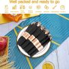 50 Pack Pre Rolled Rose Gold Plastic Silverware Set,Wrapped Plastic Cutlery Set with Napkin Include 50 Forks,50 Spoons