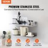 VEVOR Stainless Steel Shelf, Wall Mounted Floating Shelving with Backsplash, 44 lbs Load Capacity Commercial Shelves