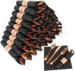 50 Pack Pre Rolled Rose Gold Plastic Silverware Set,Wrapped Plastic Cutlery Set with Napkin Include 50 Forks,50 Spoons