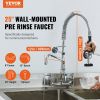 VEVOR Commercial Faucet with Pre-Rinse Sprayer,  8" Center, 12" Swing Spout, Kitchen Sink Faucet