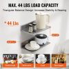 VEVOR Stainless Steel Shelf, Wall Mounted Floating Shelving with Backsplash, 44 lbs Load Capacity Commercial Shelves