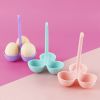 1pc; Egg Poacher; Silicone Egg Steamer Food Grade High Temperature Resistant Children's Food Supplement 3 Holes Steamed Egg Tray Convenient Boile