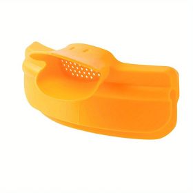 1pc; Anti-Spill Silicone Slip On Pour Soup Spout Funnel; Kitchen Dedicated Anti-Spill Pots Round Edge Deflector Pour Soup Funnel Duckbill Diversi (Color: Yell Low)