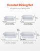 Ceramic Baking Dish Rectangular Bakeware Set Deep for Baking White