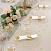 50 Pack Pre Rolled Rose Gold Plastic Silverware Set,Wrapped Plastic Cutlery Set with Napkin Include 50 Forks,50 Spoons