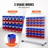 VEVOR Plastic Storage Bin, Hanging Stackable Storage Organizer Bin, Blue/Red,