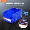 VEVOR Plastic Storage Bin, Hanging Stackable Storage Organizer Bin, Blue/Red,