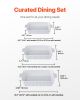 Ceramic Baking Dish Rectangular Bakeware Set Deep for Baking White