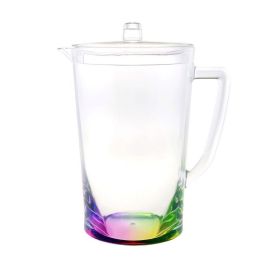 2.75 Quarts Water Pitcher with Lid, Unbreakable Plastic Pitcher, Drink Pitcher, Juice Pitcher with Spout BPA Free (Design: ovalhalo)